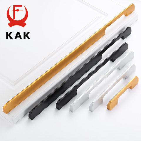 KAK Black Kitchen Handle Cabinet Knobs and Handles Aluminium Alloy Wardrobe Door Pull Drawer Knob Long Furniture Handle Hardware ► Photo 1/6