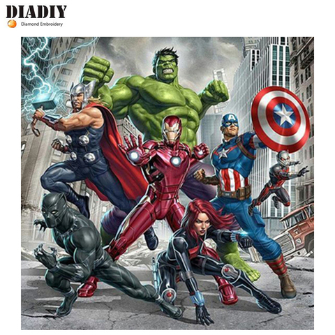 5d Diamond Painting Marvel Avengers  5d Diy Diamond Painting Avengers -  Diamond - Aliexpress