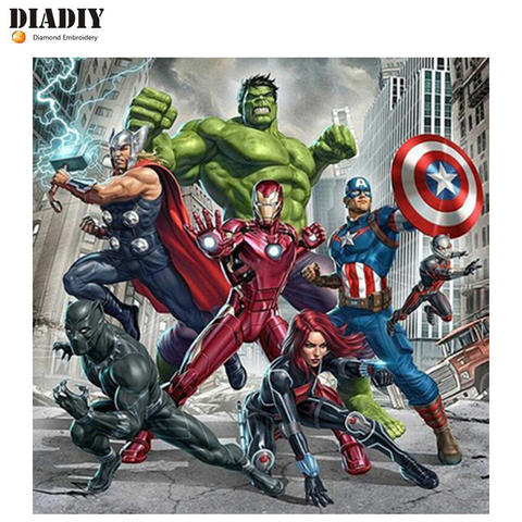 Diamond Painting Captain America  Diamond Painting Marvel Square - Diy 5d  Diamond - Aliexpress