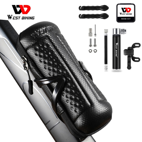 WEST BIKING Bike Repair Tools Storage Case Portable Bike Tire Repair Kits With Kettle Rack PVC Waterproof Bottle Organizer Case ► Photo 1/6