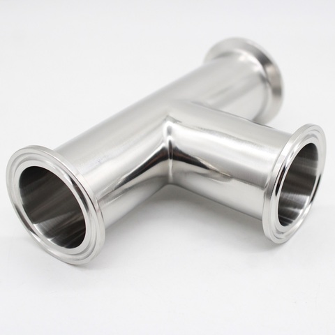 free shipping OD19mm-102mm Stainless Steel SS304 316L Sanitary 3 Way Tee Ferrule 1.5” 2” 3” 4”OD50.5-119MM Fit 1.5