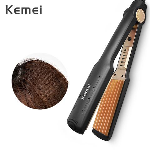 Kemei Professional Hair Curler Electric Curling Iron Corn Perm Splint Flat Iron Wave Board Ceramic Digital Styling Tools KM-472 ► Photo 1/6