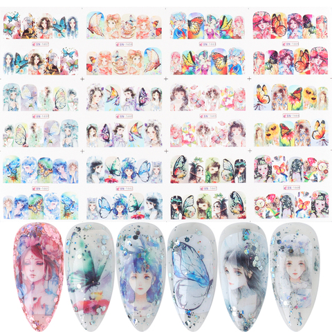 12pcs Cute Girl Nail Art Stickers Sext Cartoon Design Sliders For Nails Colorful Wraps Decal Manicure Decoration BEBN1657-1688-1 ► Photo 1/6