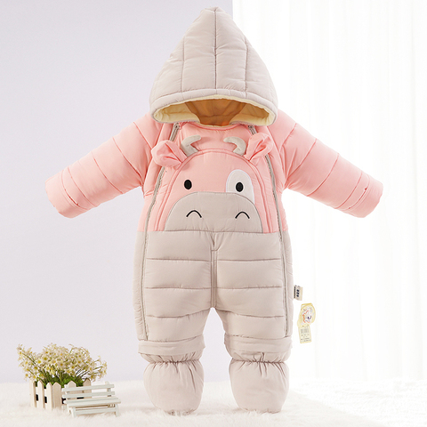 -30 degrees Russian new Cartoon bear winter overalls clothes baby jumpsuit kids girl coat infant snowsuit boy snow wear clothing ► Photo 1/5