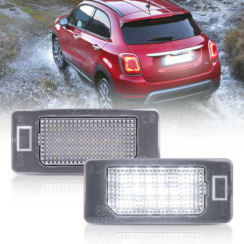 For Fiat 500X 2014 2015 2016 2017 2022 LED License Number Plate Light White Rear Tag Lamps auto parts ► Photo 1/6