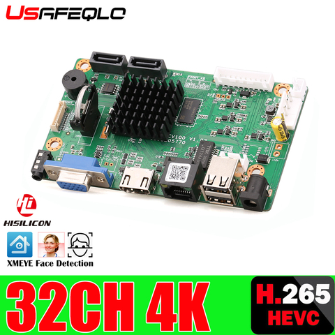 32CH 4K Face CCTV NVR Board Hi3536 2 SATA Ports ONVIF Security Video Recorder Board 32CH /4K/5MP/1080P Video Input 1CH Audio I/O ► Photo 1/6