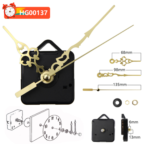DIY Quartz Clock Movement Accessories Replacement Watch Wall Clock Mechanism Repair with Hour/Minute/Second Bell Clock Hands ► Photo 1/6