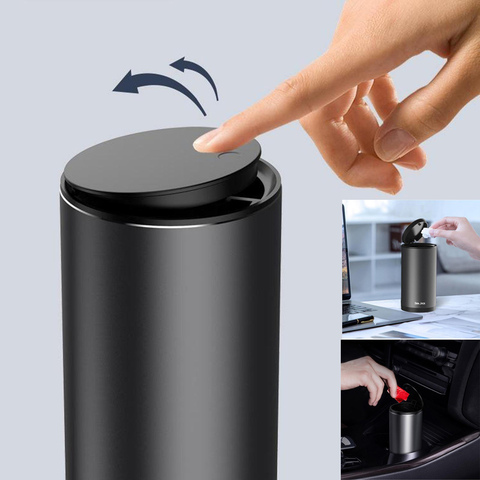 Alloy ABS Car Trash Can Auto Organizer Storage Bag Car Garbage Bin Ashtray Dust Case Holder Car Accessories мусорное ведро ► Photo 1/6