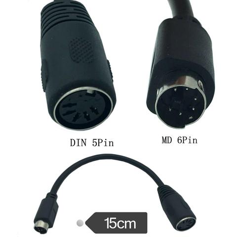 6Pin Mini-DIN (PS2) Male To DIN 5Pin Female Adapter Connector Cable For Keyboard 15cm ► Photo 1/6