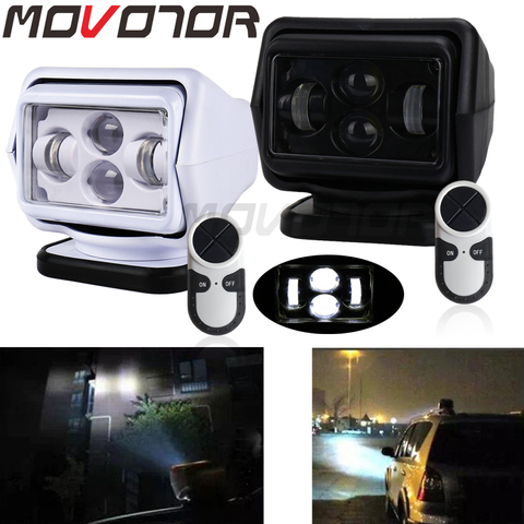 MOVOTOR 1Pcs 60W DC 12/24V LED Searchlight Wireless Remote Control Spotlight Magnetic Base for Car Boat Vehicles Wrangler Beam ► Photo 1/6