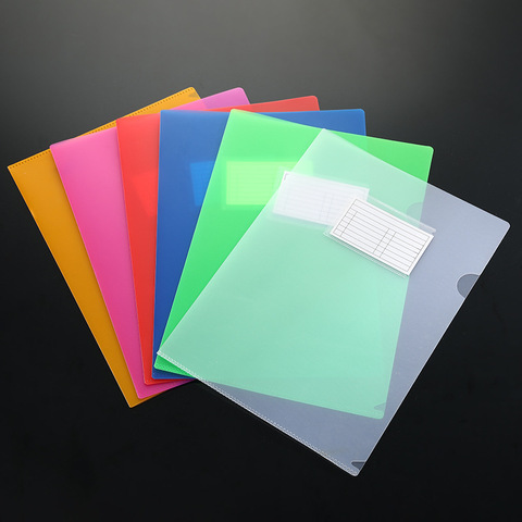 5pcs/Set A4  Size Plastic L-Shaped Frosted Transparent Single Page Document File Folder Clear PP Folders for Sheet Paper Pages ► Photo 1/6