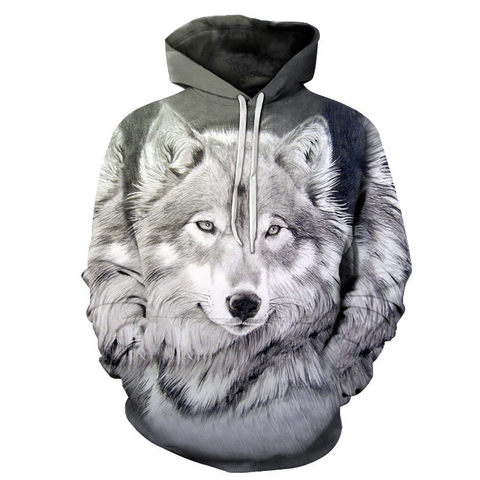 2022 new wolf hoodie men's hoodie autumn and winter hip hop hoodie casual brand 3D wolf hoodie ► Photo 1/6