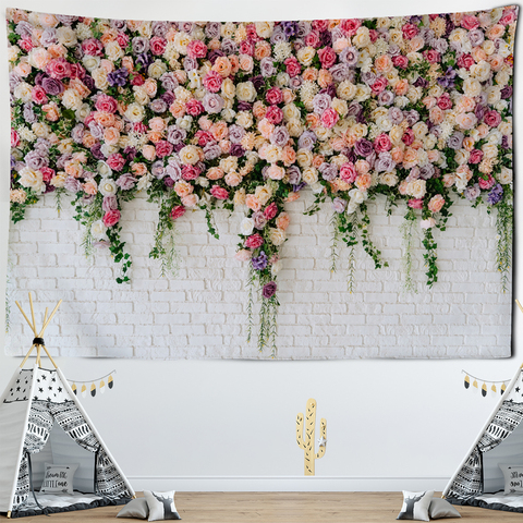 Beautiful Flowers Tapestry Wall Hanging Walls Cloth Tapestries Carpets Dorm Art Decor Polyester Picnic Beach Towel ► Photo 1/6