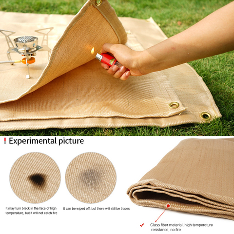 Camping Fireproof Cloth Flame Retardant Insulation Mat Blanket Glass Coated Heat Insulation Pad Outdoors Picnic Barbecue ► Photo 1/6