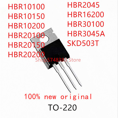 10PCS HBR10100 HBR10150 HBR10200 HBR20100 HBR20150 HBR20220 HBR2045 HBR16200 HBR30100 HBR3045A  TO-220 ► Photo 1/1