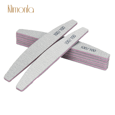 10Pcs/Lot Professional Gray Nail File 100/100 Grit Sandpaper lime a ongle UV Gel Polisher Washable Pedicure Manicure Tools File ► Photo 1/6