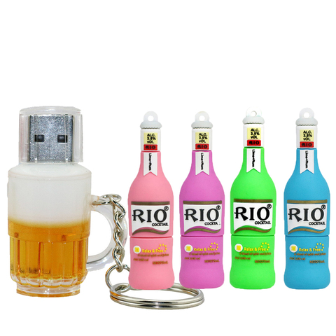 Fashion Cocktail USB Creative Beer Mug USB 2.0 USB Flash Drive Pendrive 4GB 8GB 16GB 32GB 64GB Memory Stick Gift Cle Usb ► Photo 1/6