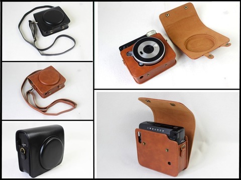 For FUJIFILM Instax SQUARE SQ6 Camera Bag Case PU Leather Vintage Shoulder Strap Pouch Protection Carry Cover ► Photo 1/6