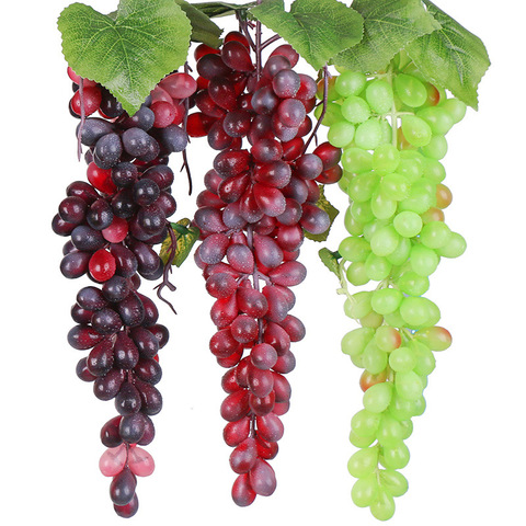 Black Red Green Purple Artificial Grapes Home Garden Bedroom Living Room Decoration Fake Fruits Wedding Birthday Party Supplies ► Photo 1/6