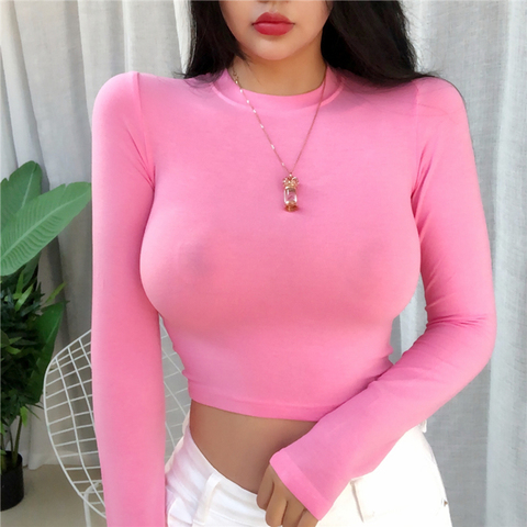 Shintimes New Short High Elasticity Sexy Slim Tank Top Women Clothes 2022 Summer Fall Womens Crop Top Casual Shirt Haut Femme ► Photo 1/6