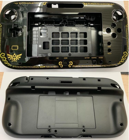 Limited Replacement Housing Shell For Wii U wiiu Game Pad Console Repair Parts Black with Battery Cover Door ► Photo 1/3