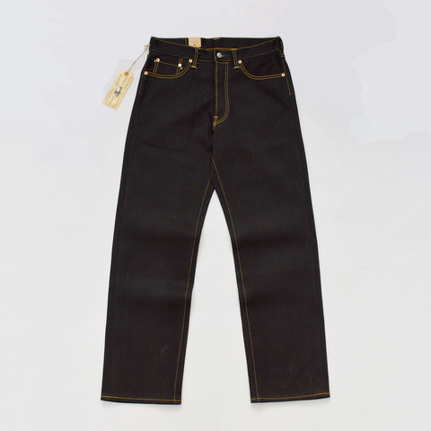 BOB DONG Black Heavyweight Selvage Denim 23oz Jeans For Men Regular Straight Fit ► Photo 1/6