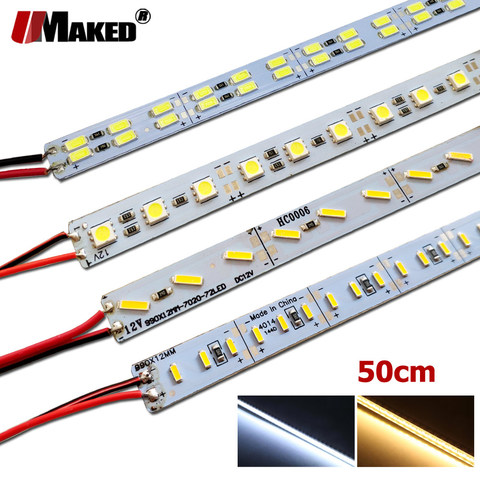 10pcs*50cm LED bar light High bright SMD 5050 5630 7020 8520 4014 12V 36/72 leds rigid strip warm/cold for cabinet kitchen light ► Photo 1/6