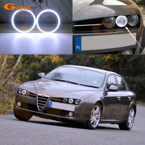 For Alfa Romeo 159 2005 2006 2007 2008 2009 2010 2011 Excellent 2 pcs Ultra bright COB led angel eyes kit halo rings ► Photo 1/6