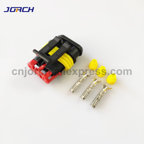 5sets 3 pin tyco amp auto waterproof wire harness female connector electrical cable plug 282087-1 ► Photo 1/3