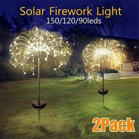 Solar Powered Outdoor  Grass Globe Dandelion Lamp 90/120/150 LED For Garden Lawn Landscape Lamp Holiday Light ► Photo 1/6