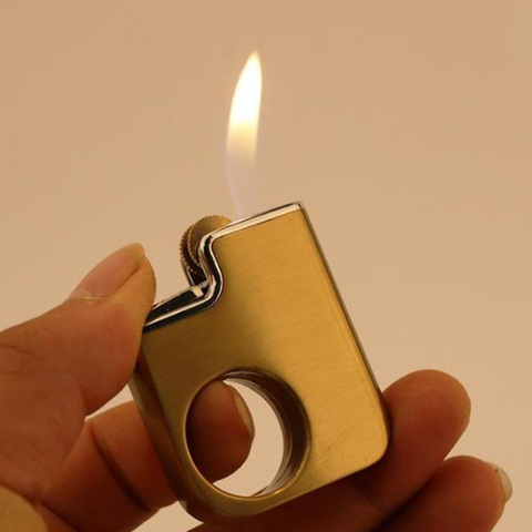 Creative Fun Ring Machine Pressing Type Cigarette Lighter Inflatable Gas Butane Metal Lighters Best Gift Fair Handicrafts ► Photo 1/6