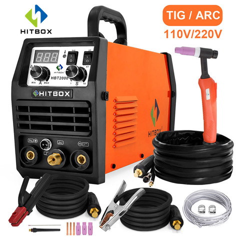 HITBOX Tig Welder WSE Digital Control Gas Tig Stainless Steel Iron HBT2000 TIG200A Tig Series Dual Voltage Efficient Gas Tig ► Photo 1/6