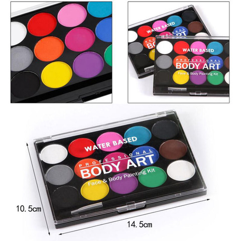 15 Colors  Face Painting Body Makeup Non Toxic Safe Water Paint Oil With Brush Christmas Halloween Party Tools ► Photo 1/5