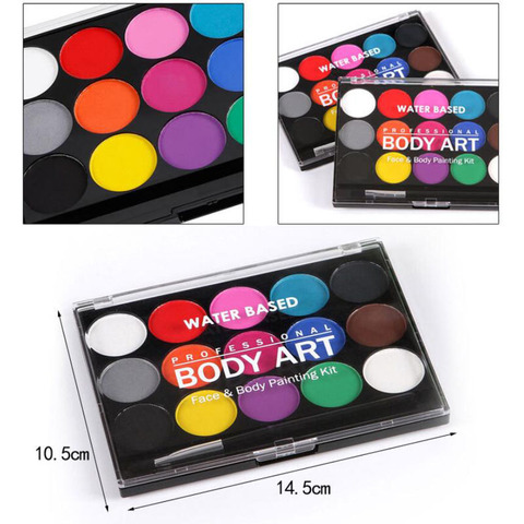 Face Paint Palette Water Soluble Face Paint Kit 15 Colors Face