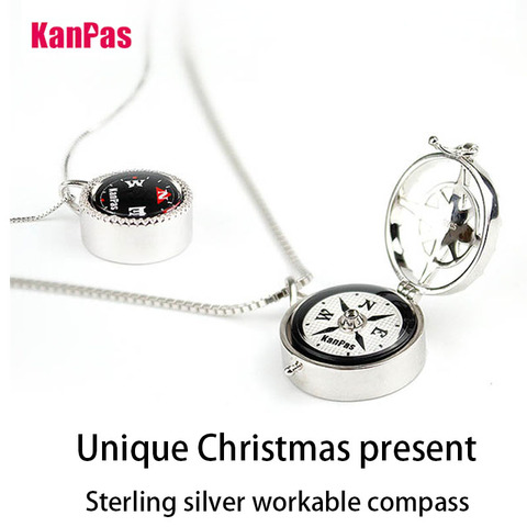 design for the adventurer in mind,KANPAS 925 sterling silver working compass/  Luxury compass keyholder / durable compass /S-20 ► Photo 1/6