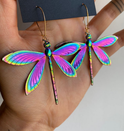 Big Dragonfly Earrings - Dragonfly Statement Earrings - Dragonfly Earrings - Big Dragonfly Jewelry - Dragonfly Jewelry Gifts ► Photo 1/4