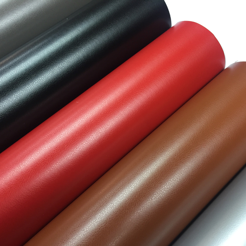 Black red Leather Grain Texture Vinyl Car Wrap Sticker Decal Film Sheet