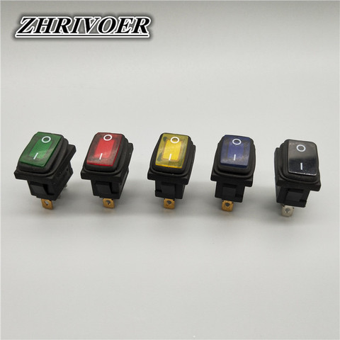 KCD1 12V/220V LED Light Waterproof Rocker Switch 3Pin 10A/250V IP67 Push Button Switch ► Photo 1/6