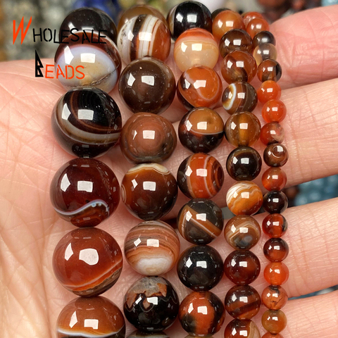 Factory Price Natural Stone Dream Red Agates Round 4/6/8/10/12 MM Beads For Jewelry Making Bracelet Accessories 15