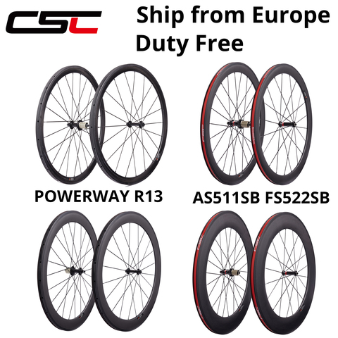 Ultra Light Road Bike Carbon Wheels R13 Hub 38mm 50mm 60mm Clincher Tubeless Bicycle Wheelset AS511SB AS522SB Hub Europe Stock ► Photo 1/6