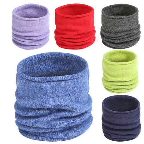 2022 Winter Scarf Knitted Ring Neck Wraps Women Bandana Warm Solid Collar Unisex Men Face Scarves Infinite Cashmere Snood New ► Photo 1/6