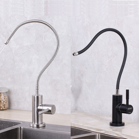 Flexible folding kitchen pure drinking water filter tap water filter black faucet ► Photo 1/6