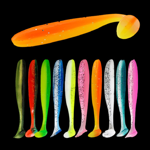 WALK FISH 10PCS Jigging Wobblers Fishing Lure 90mm 70mm 55mm shad T-tail soft bait Aritificial Silicone Lures Bass Pike Fishing ► Photo 1/6