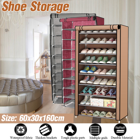 Multilayer Shoe Rack Organizers Fabric Dustproof Shoe Cabinet