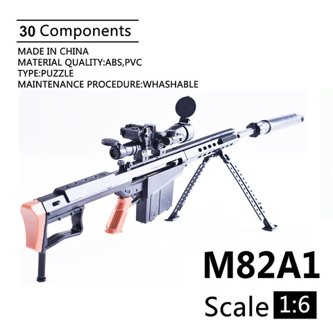 1:6 M82A1 Barrett Sniper Rifle  Assembling Gun Model Assembly Plastic Weapon For 1/6 Soldier Military Building Blocks Toy ► Photo 1/1