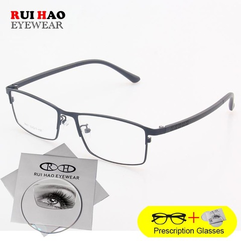 Rectangle Prescription Glasses Unisex Leisure Myopia Hyperopia Spectacles Full Rimless Eyeglasses Customize Resin Lenses 8887 ► Photo 1/6