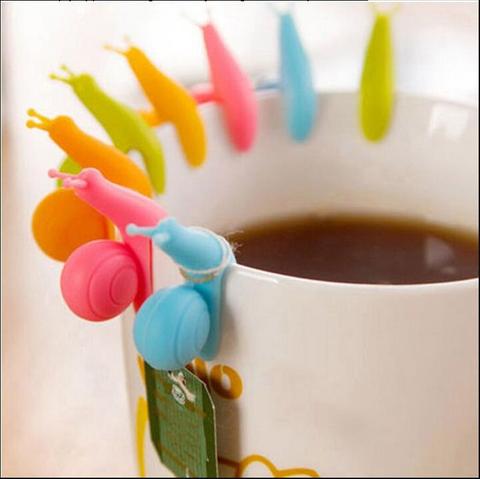 10 Pcs Silicone Tea Infuser snail and Squirrel Device Tea Bag Hanging Snail Mug Cup Clip Label Party New Year Supplies ► Photo 1/6
