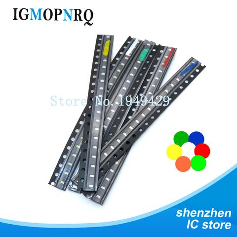 100pcs 0603 0805 1206 smd led Red Yellow Green White Blue light emitting diode Clear LED Light Diode Set ► Photo 1/1
