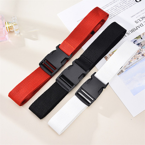 Fashion Belt For Women Waist Recrangle Eye-splice Metal Buckle Slim Retro Fabric Accesories Designer Pants Waistband for Men Red ► Photo 1/6