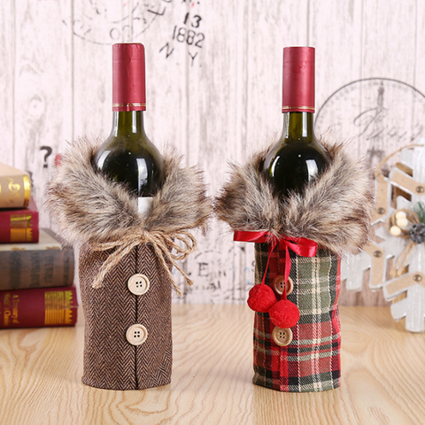 New Year 2022 Decor Clothes Wine Bottle Cover Noel Christmas Decorations for Home Christmas Gifts Xmas Home Decor Navidad Natal ► Photo 1/6